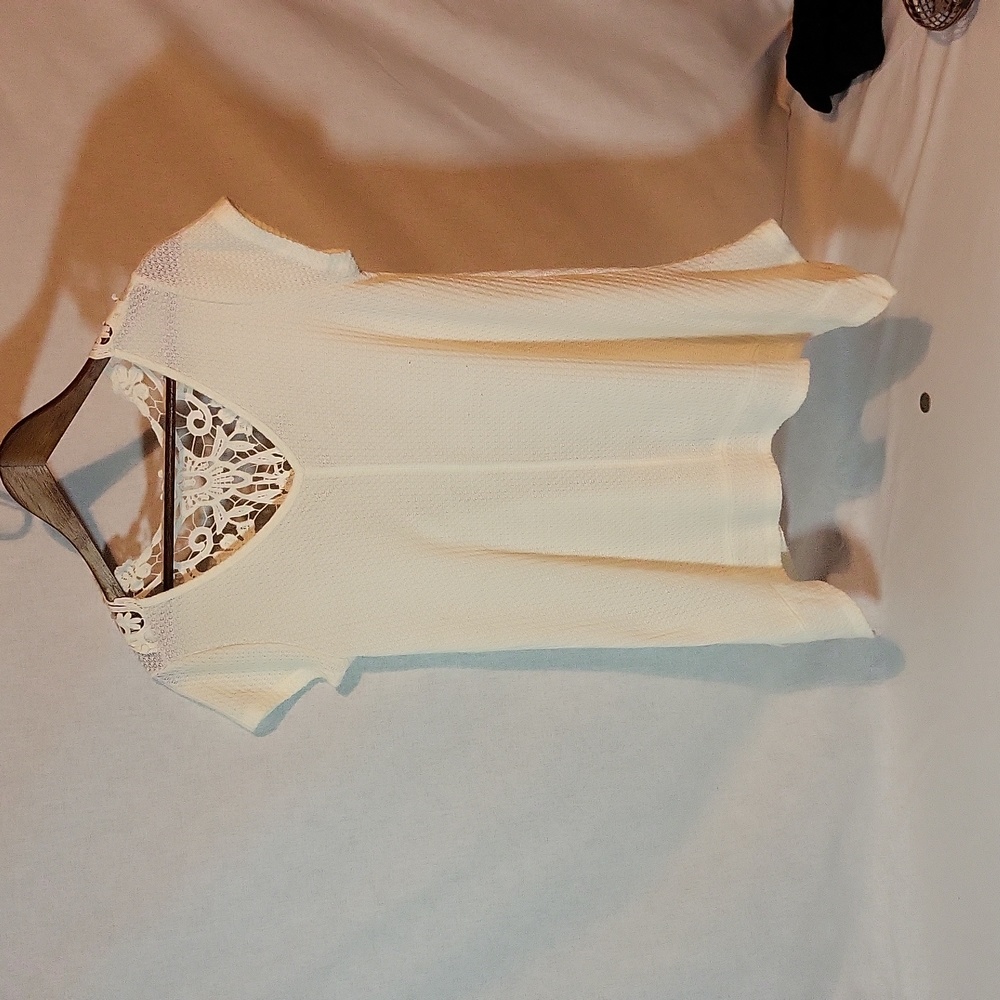 No Comment Top, Cream, Size Medium